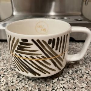 Starbucks 2014 12oz Artisan Black Gold Brown Bamboo Mug Limited Edition Coffee